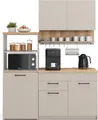Produktbild: Singleküche Vicco Egbert Greige 160 cm mit ausziehbarem Tisch, Model 49527