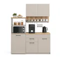 Produktbild: Vicco Küchenzeile Egbert, Greige/Artisan-Eiche, 160 cm mit ausziehbarem Tisch