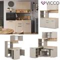 Produktbild: Singleküche Egbert Greige Eiche 160 cm mit ausziehbarem Tisch Vicco