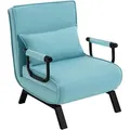 Produktbild: Woltu Schlafsofa, 1 Teile, Schlafsessel 3 in 1, mit Bettfunktion, Sofabett Gästebett blau
