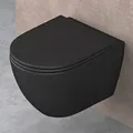 Produktbild: Hänge-WC Spülrandlos Hänge-Toilette mit Tiefspüler inkl. Soft-Close Absenkautomatik schwarz matt aus Keramik Wandmontage Aachen179 neu - Doporro