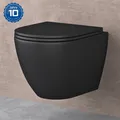 Produktbild: Spülrandlos Schwarz Toilette spülrandloses Wand-WC Hänge-WC Softclose A179-neu