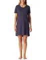Produktbild: Schiesser Damen Kurzarm weiche Baumwolle Bigshirt mit Taschen-Nightwear Nachthemd, Indigo_181252, 48