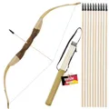 Produktbild: FLITZEBOGEN Bamboo Set - 40 Zoll - Kinderbogen aus Holz, Anfängerbogen mit Köcher und Pfeilen für den Einstieg I Für Kinder ab 7 Jahre (Set mit 3 Pfeilen)