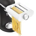 Produktbild: KitchenAid 3-in-1 Nudelvorsatz 5KSM3PPA, Nudelroller, Schneider, enthält Nudelwalze, Spaghettischneider und Fettuccine Cutter, Edelstahl-Aufsatz für KitchenAid Standmixer