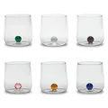 Produktbild: Zafferano Bilia Tumbler Set 6 Wassergläser transparent mit Kugel in 6 verschiedenen Farben