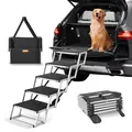 Produktbild: VEVOR Hundetreppe Rampe Auto Hunderampe Klapptreppe Haustiertreppe 5-stufig 68kg
