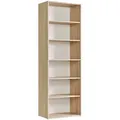 Produktbild: Mokebo Bücherregal, Sonoma Eiche, Holzwerkstoff, 5 Fächer, 60x180x34.5 cm, Wohnzimmer, Regale, Bücherregale