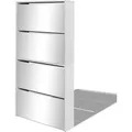 Produktbild: vidaXL Schuhschrank mit 4 Fächern Spiegel Weiß 63x17x134 cm 273936