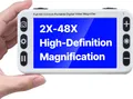 Produktbild: VEVOR Tragbare digitale Lupe, 5 Zoll HD elektronische Leselupe, Lesehilfe für Sehschwäche, 2- bis 48-facher Zoom, mit 13 MP Nah- & Fernobjektiv, 26 Farben, AV- & HDMI-Ausgang, klappbarer Griff