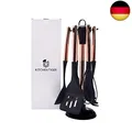 Produktbild: KITCHEN TIGER 7-teiliges Küchenutensilien Set (Rose Gold) | Edelstahl Nylon