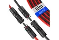 Produktbild: HB-DIGITAL Paar Solar Verlängerungskabel mit Stecker Solarleitung rot / schwarz Solarkabel, Solarstecker, (1000 cm), TÜV Rheinland zertifizierte PV Kabel 6mm2 für Solaranlagen
