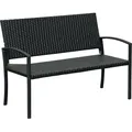 Produktbild: Outsunny Polyrattan Gartenbank 2-Sitzer Parkbank mit Stahlgestell und Geflecht Schwarz B122 x T60 x H87cm für Garten & Terrasse   Aosom.de