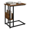 Produktbild: WOLTU Beistelltisch C Form, Couchtisch mit Stauraum, Wohnzimmertisch klein, Vintage Sofatisch mit Metallgestell, Industrial Design, Rustikales Braun