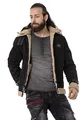 Produktbild: Cipo & Baxx Herren Jacke CJ286 Schwarz – Warme Winterjacke im Modernen Streetwear Stil mit Kunstfell, Reißverschluss & Taschen – Stylische Jacke für Alltag, Freizeit & Outdoor - CJ286 Schwarz XL