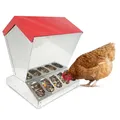 Produktbild: Breker Futterautomat Hühner 15KG [mit 10 FRESSSTELLEN] aus Metall - Futterspender für Hühner, Enten & Meerschweinchen - mit komfortablem Klappdeckel - Futterstation für Hühnerstall & Kleintiergehege