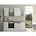 Produktbild: FlexWell Küchenblock, Weiß, Glas, Holzwerkstoff, 4 Schublade(n) Schubladen, seitenverkehrt montierbar, nur wie online abgebildet bestellbar, 220 cm, Made in Germany, links aufbaubar, rechts aufbaubar, Küchen, Küchenzeilen & Küchenblöcke, Küchenzeilen mit Geräten
