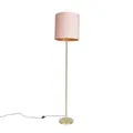 Produktbild: Qazqa Stehlampe Simplo, ohne Leuchtmittel, E27, Rosa, Modern, Textil, 1-flammig