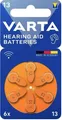 Produktbild: Varta Knopfzellen-Batterie V13 Hörgerätebatterie 6er Blister