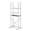 Produktbild: DRABEST Hector Basic - Leiter - Gerüst - Klappleiter - Aluminiumleiter - Leitergerüst - Max. Arbeitshöhe 4 m - Mehrzweckleiter - Trittleiter, Baugerüst, für Garten, Haushalt, BAU - Aluminium - Mobil