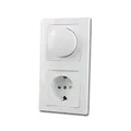 Produktbild: ChiliTec Dimmer mit Schuko-Steckdose Unterputz DELPHI 230V~ Unterputz Set Steckdose mit Drehdimmer Weiß