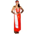 Produktbild: dressforfun tectake Frauenkostüm römische Gladiatorin | langes, glänzendes Kleid | weiße Schärpe | Armstulpen im Römerstyle | Haarband (L | Nr. 300192)