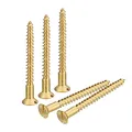 Produktbild: sourcing map 50 Stück Schlitz Messing Holzschrauben M4x40mm Geschlitzt Antrieb Flach Kopf Selbstschneidend Senkkopfschrauben für Holzarbeiten Möbel