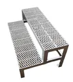 Produktbild: 2 Stufen Stahltreppe Außentreppe Freistehend Breite 60 cm Höhe 40 cm Verzinkt aus Stahl