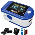 Produktbild: Pulsoximeter Pulox PO-200A mit Alarm, Pulston und Zubehör-Set zur Messung von SpO2, Puls und PI - Blau