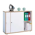 Produktbild: VCM my office Schiebetürenschrank Salia, 920734 honig-eiche, weiß 1 Fachboden 100,0 x 37,4 x 74,0 cm