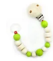 Produktbild: Hess Schnullerkette, Apfelgrün Holz Babykette - Made In Germany
