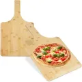 Produktbild: Relaxdays - Pizzaschieber Bambus, 2er Set, 50x30 Cm, Eckig, Pizzaschaufel, Abgerundete Kanten, Griff, Brotschieber, Natur