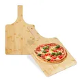 Produktbild: Relaxdays Pizzaschieber Bambus, 2er Set, 50x30 cm, eckig, Pizzaschaufel, abgerundete Kanten, Griff, Brotschieber, Natur