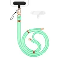 Produktbild: NALIA Universal Handykette für alle Smartphones - Premium Komfort-Nylon & 2 Patches - HOLDME (Geflochtenes Lanyard mit Gold-Karabiner) - Marke aus Berlin, Farbe:Türkis