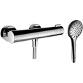 Produktbild: LAUFEN TwinPlus Duschenmischer, Aufputz, Thermostat, 1 Verbraucher, inklusive Handbrause/Brauseschlauch, HF905451100600