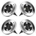 Produktbild: Disk Lights – 4 Stück LED Solarbodenleuchten außen – Gartenleuchte – wasserdichte Solarleuchte Outdoor – warmes Weiß - Gartenbeleuchtung
