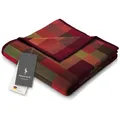 Produktbild: biederlack® flauschig-weiche Kuscheldecke aus Baumwollmischgewebe I Made in Germany I nachhaltig produziert I Wohndecke „Color Squares Red“ in dunkel-rot/grün I Öko-Tex I Sofa-Decke 150x200cm