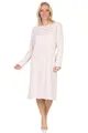 Produktbild: Normann Damen Langarm Nachthemd im klassisch eleganten Design, Farbe:Creme, Größe:36-38