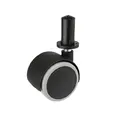 Produktbild: Möbelset, Dorn 8mm, mit Hülse Durchmesser 50mm/40kg, für Parkett | Möbelrad | Räder für Möbel, Bürostuhl, Beistellbett, Schreibtischstuhl, Hocker | Stuhl-Rad | Schwarz