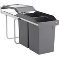 Produktbild: Hailo Tandem 3650101 Einbau-Mülltrenner mit 2 Eimer a15 Liter - Schwarz/Silber