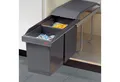 Produktbild: Hailo Einbaumülleimer AS Tandem - 15L/15L - Dunkelgrau - Teilauszug 3650101, Küchen-Abfalleimer