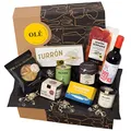 Produktbild: jamon.de Geschenkbox Olé gefüllt mit spanischen Delikatessen I Präsent mit hochwertigem Serrano-Schinken, ausgesuchten Tapas-Klassikern & Rotwein aus Spanien