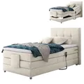 Produktbild: Motor-Boxspringbett - ivory creme - H2 - Schaumtopper - 100x200 cm