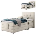 Produktbild: Motor-Boxspringbett - ivory creme - H2 - Schaumtopper - 100x200 cm Doppelbett