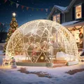 Produktbild: VEVOR Gartenkuppel, 2,9x1,7 m großes transparentes Blasenzelt für 2–4 Personen, geodätisches Kuppelgewächshaus mit Fenster, PVC-Zelt für Hinterhof, Terrasse, Camping, Party, Hochzeit