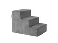 Produktbild: Juskys Haustiertreppe Timmy 36 cm, 3 Stufen Plüsch Grau waschbar– Hundetreppe für Bett, Sofa, Auto