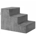 Produktbild: Haustiertreppe Hundetreppe 36 Cm - Treppe 3 Stufen Plüsch-bezug Waschbar - Katzentreppe Hunderampe Für Bett, Sofa, Couch Und Auto - Bezug Grau - Juskys