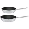 Produktbild: RÖSLE ELEGANCE Bratpfannen-Set 2-tlg. 20, 28cm, Hochwertige Universalpfannen mit robuster Antihaftversieglung ProStone, 20 cm und 28 cm, Edelstahl... - Silber