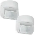 Produktbild: Oktaplex Bea 2er Set Bewegungsmelder Aussen 230V IP65 schwenkbar 180° & 360° Bewegungssensor 12m Reichweite 230V Weiss Aufputz Infrarot-Sensor
