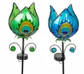 Produktbild: 2er Set Solar LED Blütenstecker für den Garten Solar aus Metall und Glas 106 cm